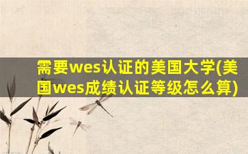 需要wes认证的美国大学(美国wes成绩认证等级怎么算)