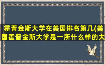 霍普金斯大学在美国排名第几(美国霍普金斯大学是一所什么样的大学)