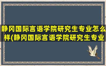 静冈国际言语学院研究生专业怎么样(静冈国际言语学院研究生专业目录)