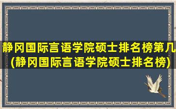 静冈国际言语学院硕士排名榜第几(静冈国际言语学院硕士排名榜)