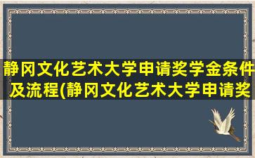 静冈文化艺术大学申请奖学金条件及流程(静冈文化艺术大学申请奖学金条件和流程)