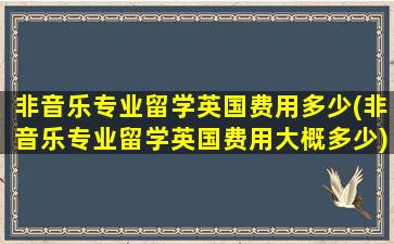 非音乐专业留学英国费用多少(非音乐专业留学英国费用大概多少)