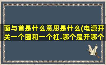 面与首是什么意思是什么(电源开关一个圈和一个杠.哪个是开哪个是关)