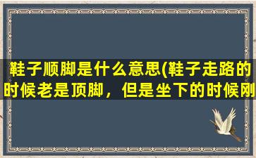 鞋子顺脚是什么意思(鞋子走路的时候老是顶脚，但是坐下的时候刚刚好！这是什么原因怎么办才行呢)