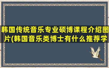 韩国传统音乐专业硕博课程介绍图片(韩国音乐类博士有什么推荐学校-)