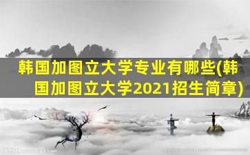 韩国加图立大学专业有哪些(韩国加图立大学2021招生简章)