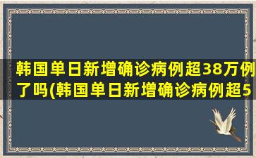 韩国单日新增确诊病例超38万例了吗(韩国单日新增确诊病例超500例)