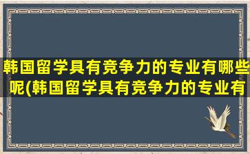 韩国留学具有竞争力的专业有哪些呢(韩国留学具有竞争力的专业有哪些英语)