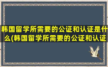 韩国留学所需要的公证和认证是什么(韩国留学所需要的公证和认证有哪些)