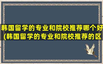 韩国留学的专业和院校推荐哪个好(韩国留学的专业和院校推荐的区别)