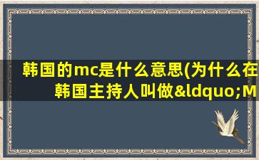 韩国的mc是什么意思(为什么在韩国主持人叫做“MC”“PD”)