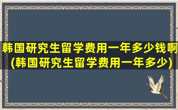 韩国研究生留学费用一年多少钱啊(韩国研究生留学费用一年多少)