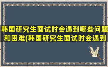 韩国研究生面试时会遇到哪些问题和困难(韩国研究生面试时会遇到哪些问题及答案)