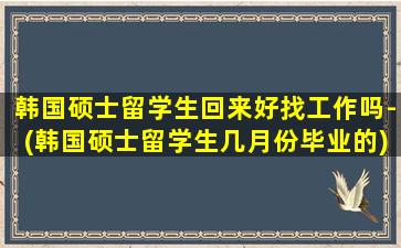 韩国硕士留学生回来好找工作吗-(韩国硕士留学生几月份毕业的)