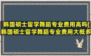 韩国硕士留学舞蹈专业费用高吗(韩国硕士留学舞蹈专业费用大概多少)