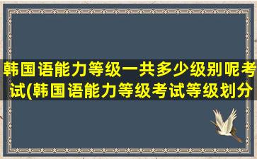 韩国语能力等级一共多少级别呢考试(韩国语能力等级考试等级划分)