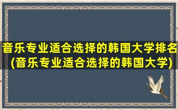 音乐专业适合选择的韩国大学排名(音乐专业适合选择的韩国大学)