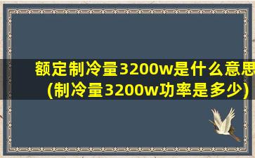 额定制冷量3200w是什么意思(制冷量3200w功率是多少)