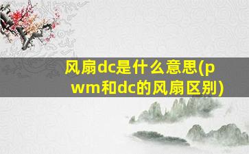 风扇dc是什么意思(pwm和dc的风扇区别)