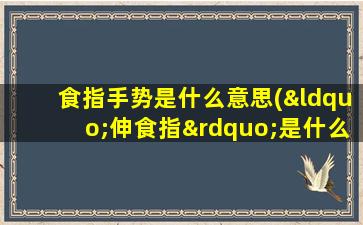 食指手势是什么意思(“伸食指”是什么意思)