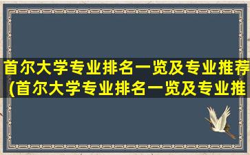 首尔大学专业排名一览及专业推荐(首尔大学专业排名一览及专业推荐信)