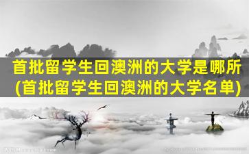 首批留学生回澳洲的大学是哪所(首批留学生回澳洲的大学名单)