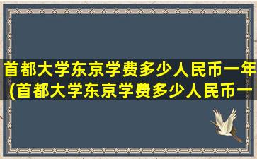 首都大学东京学费多少人民币一年(首都大学东京学费多少人民币一个月)