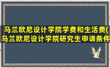 马兰欧尼设计学院学费和生活费(马兰欧尼设计学院研究生申请条件)