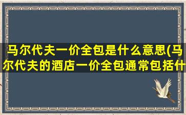 马尔代夫一价全包是什么意思(马尔代夫的酒店一价全包通常包括什么)