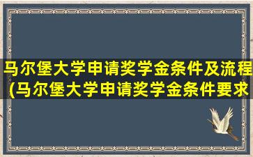 马尔堡大学申请奖学金条件及流程(马尔堡大学申请奖学金条件要求)