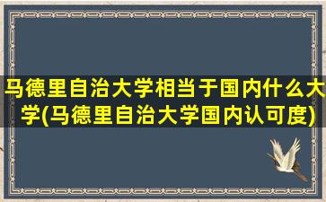 马德里自治大学相当于国内什么大学(马德里自治大学国内认可度)