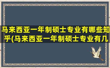 马来西亚一年制硕士专业有哪些知乎(马来西亚一年制硕士专业有几个)