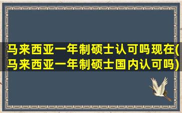 马来西亚一年制硕士认可吗现在(马来西亚一年制硕士国内认可吗)