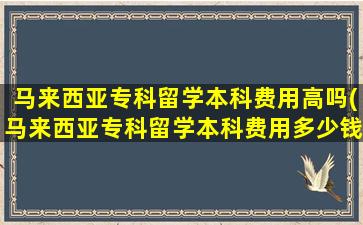 马来西亚专科留学本科费用高吗(马来西亚专科留学本科费用多少钱)