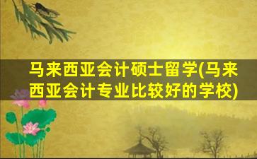 马来西亚会计硕士留学(马来西亚会计专业比较好的学校)