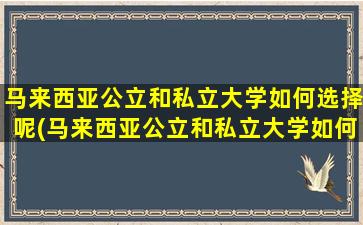 马来西亚公立和私立大学如何选择呢(马来西亚公立和私立大学如何选择专业)