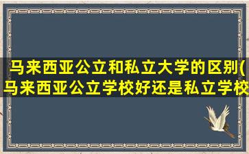 马来西亚公立和私立大学的区别(马来西亚公立学校好还是私立学校好)