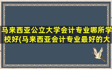 马来西亚公立大学会计专业哪所学校好(马来西亚会计专业最好的大学)