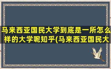 马来西亚国民大学到底是一所怎么样的大学呢知乎(马来西亚国民大学到底是一所怎么样的大学呢英文)