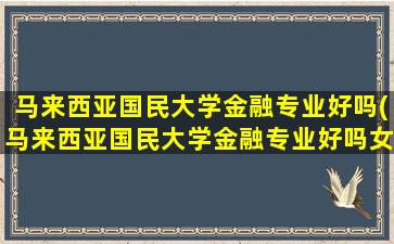 马来西亚国民大学金融专业好吗(马来西亚国民大学金融专业好吗女生)