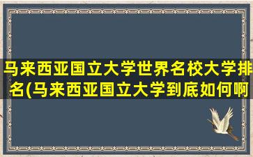 马来西亚国立大学世界名校大学排名(马来西亚国立大学到底如何啊)