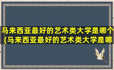 马来西亚最好的艺术类大学是哪个(马来西亚最好的艺术类大学是哪所)