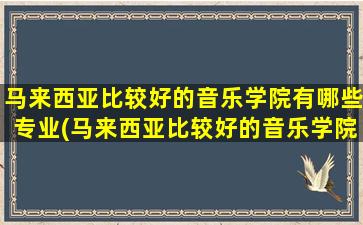 马来西亚比较好的音乐学院有哪些专业(马来西亚比较好的音乐学院有哪些大学)