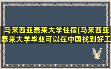 马来西亚泰莱大学住宿(马来西亚泰来大学毕业可以在中国找到好工作吗)