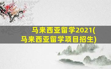 马来西亚留学2021(马来西亚留学项目招生)