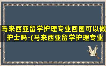 马来西亚留学护理专业回国可以做护士吗-(马来西亚留学护理专业好吗)