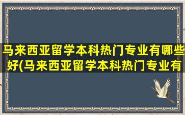 马来西亚留学本科热门专业有哪些好(马来西亚留学本科热门专业有哪些大学)