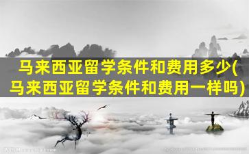 马来西亚留学条件和费用多少(马来西亚留学条件和费用一样吗)