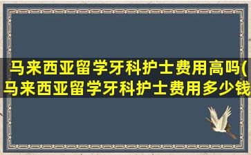 马来西亚留学牙科护士费用高吗(马来西亚留学牙科护士费用多少钱)