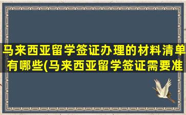 马来西亚留学签证办理的材料清单有哪些(马来西亚留学签证需要准备的材料)